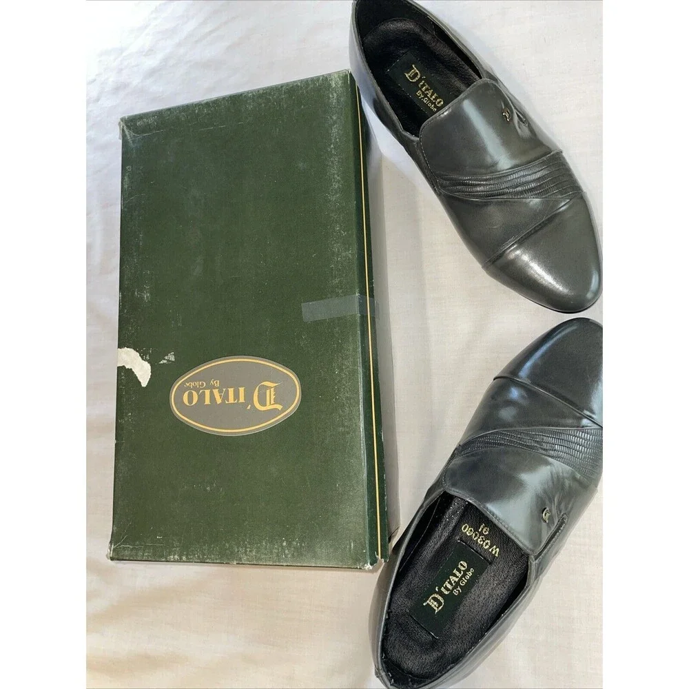 D’italo By Globe Men’s Dress Loafers Size 9.5 M Gray Leather Formal Business